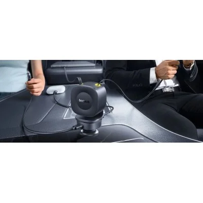 شاحن سيارة باسيوس برايم تريب VR2 ماكس 4 في 1 مع كابلين قابلين للسحب بقدرة 100 واط - أسود كوني